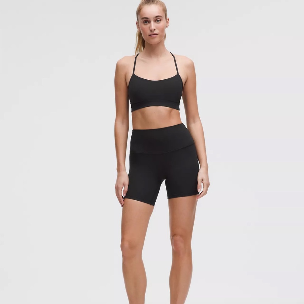 lululemon athletica Black Ribbed High-Rise Bike Shorts